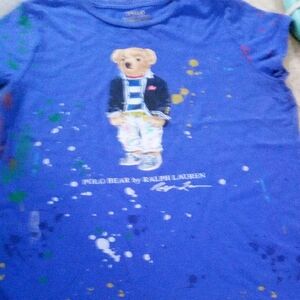 Ralph Lauren Blue Polo Bear Graphic Tee